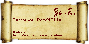 Zsivanov Rozália névjegykártya