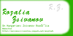 rozalia zsivanov business card